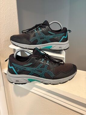Asics Gel Venture 8 Black Trail Running Outdoor Shoes 1012B230 Women's Size 9